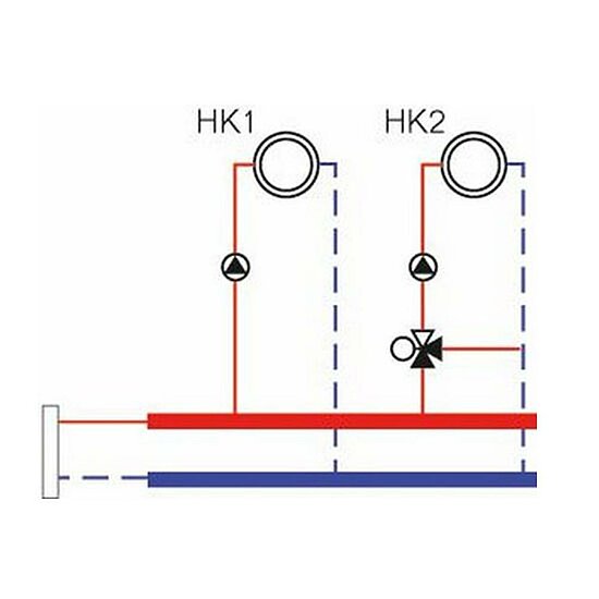 Heizkreiserweiterung Logaplus, Buderus, 1 Heizkreis gemischt und 1 Heizkreis ungemischt, bis 15 kW