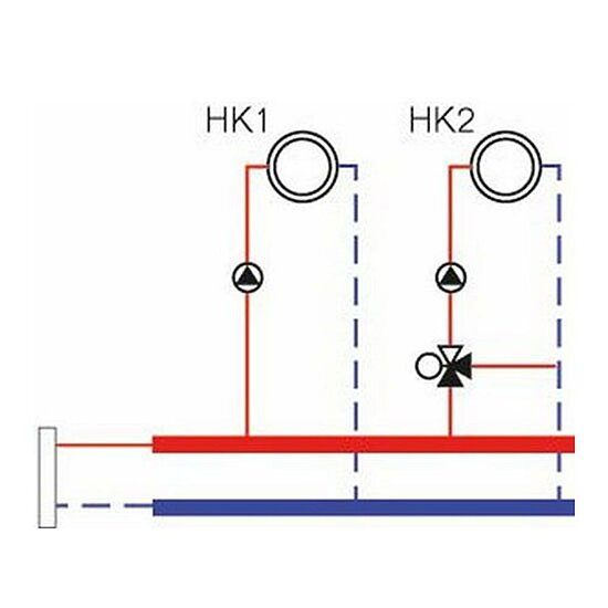 Heizkreiserweiterung Logaplus, Buderus, 1 HK gemischt, 1 HK ungemischt, mit Weiche, bis 25 kW