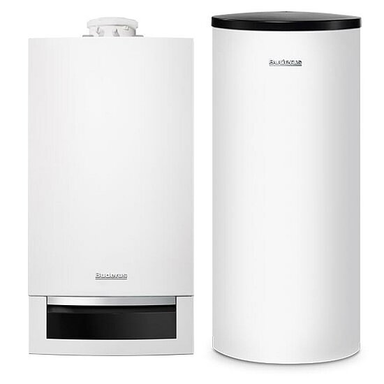 Gasbrennwertgerät GB172, 24 kW, Buderus, mit Warmwasserspeicher SU200W 200l, Erdgas E