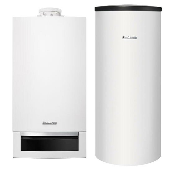 Gasbrennwertgerät GB172, 24 kW, Buderus, mit Warmwasserspeicher SU160W 160l, Erdgas LL