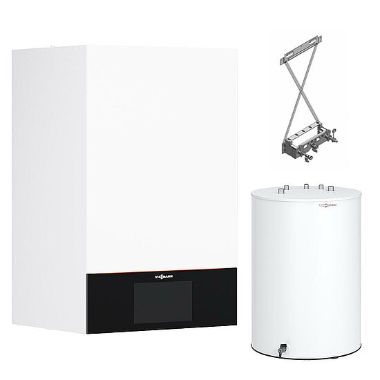 Gastherme Paket Vitodens 300-W, 11 kW, 150 L Vitocell 100-W CUGB-A, untergestellt, Viessmann