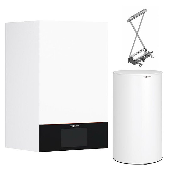 Gastherme Paket Vitodens 300-W, 19 kW, 160 L Vitocell 100-W CVAB-A, nebengestellt, Viessmann