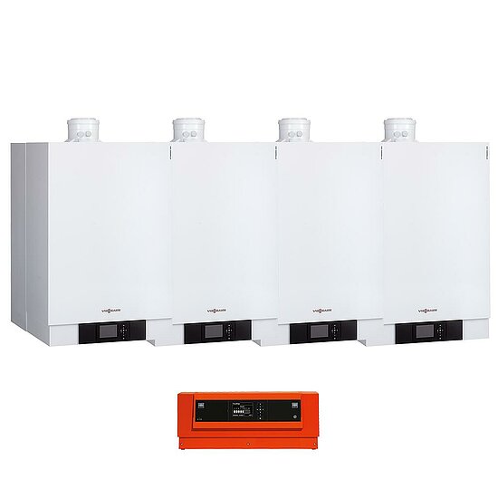 Kaskade 4-Fach Vitodens 200-W, 12-49 kW, Vitotronic 300-K, Wandmontage, Viessmann