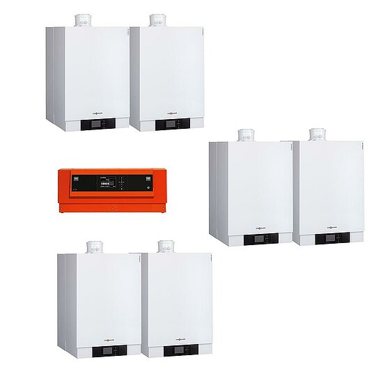 Kaskade 6-Fach Vitodens 200-W, 20-99 kW, Vitotronic 300-K, freistehend, Viessmann