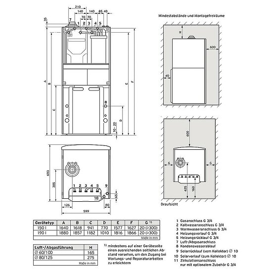 VAILLANT Paket 1.462/2 auroCOMPACT VSC D 206/4-5 150 E, VRC 700/6