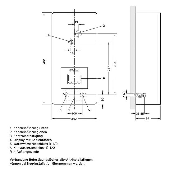 VAILLANT electronicVED E 24/8 E exclusive Elektro-Durchlauferhitzer