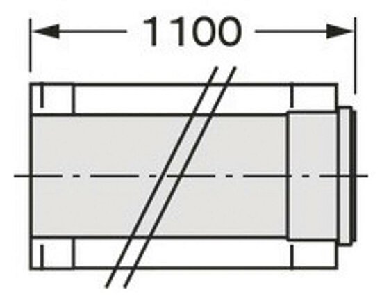 VAILLANT Verlängerung DN 300/200 1.0 m Edelstahl für Abgassystem Fassade DN 200