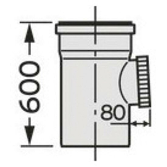 VAILLANT Verlängerung 250 mm 0.5m PP. mit Revisionsöffnung