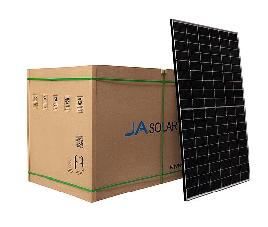Photovoltaik, Solarmodul, JAM54S30-410W MR JA Solar, 410Wp, mono – Halbzellen, schwarzer Rahmen (36 Stück, ganze Palette)